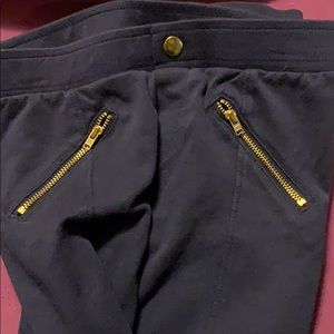 Girls navy leggings with gold detail size 10/12